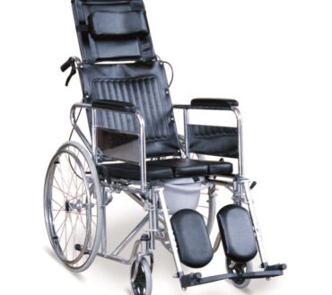 Scaun cu Toaleta si Roti cu Suporturi pentru Gambe, Spatar Inalt, Cotiere Detașabile și Sistem de Franare pe Manere Dr. Happy JL609GCU