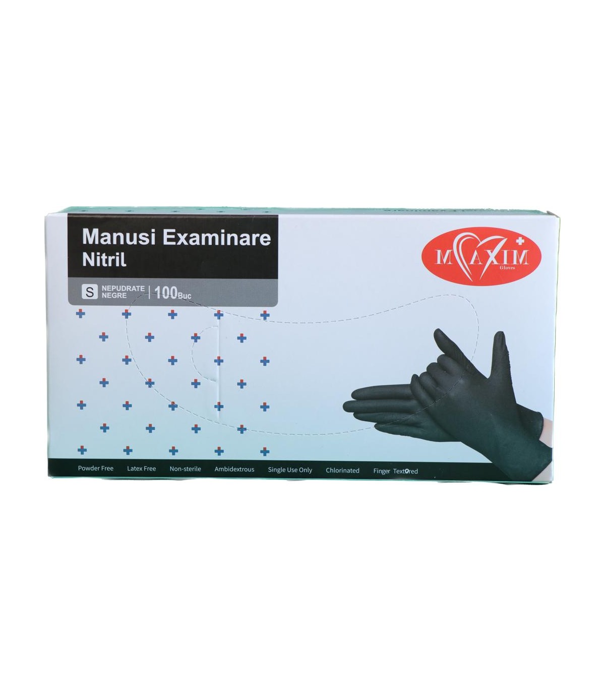 Manusi Examinare Maxim Nitril Negre 100 bucati