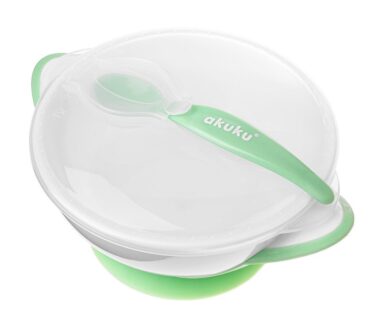 Castron cu ventuză, capac și linguriță Akuku A0504 – 300 ml