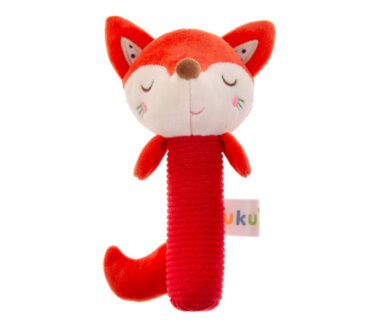 Jucărie zornăitoare de pluș Akuku A0643 Vulpița – moale, interactivă, pentru bebeluși