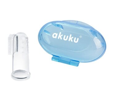 Periuță de dinți și masaj gingival, din silicon, albastru Akuku A0263