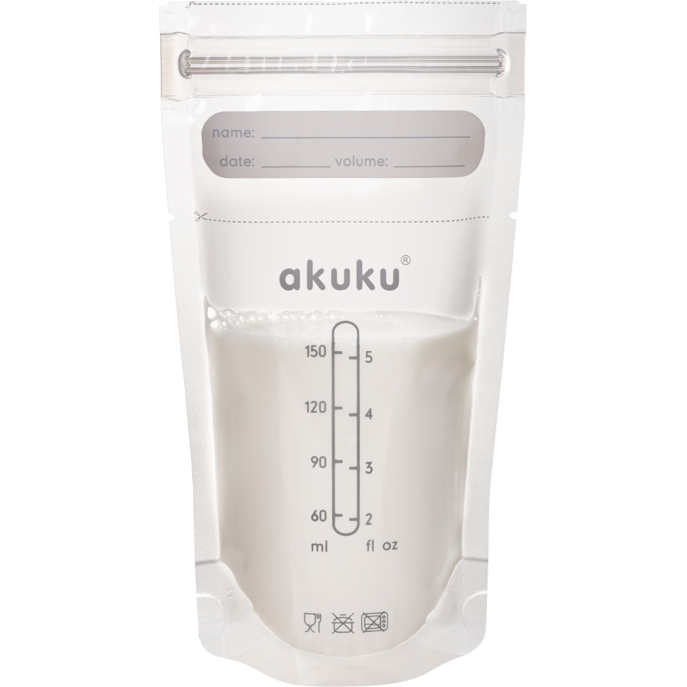 Set 30 pungi sterile pentru stocarea laptelui matern 150 ml Akuku A0011 - imagine 5