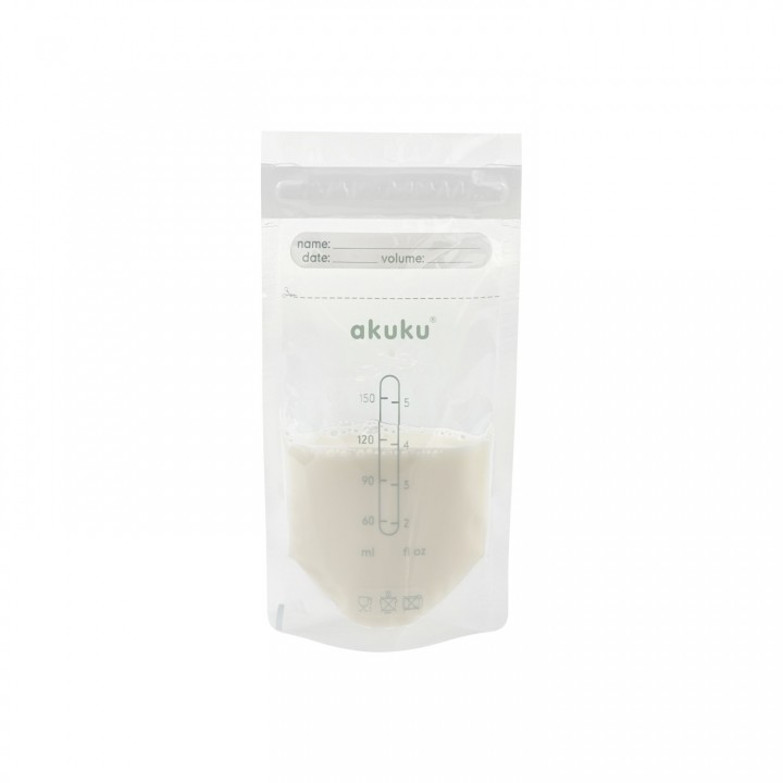 Set 30 pungi sterile pentru stocarea laptelui matern 150 ml Akuku A0011 - imagine 3