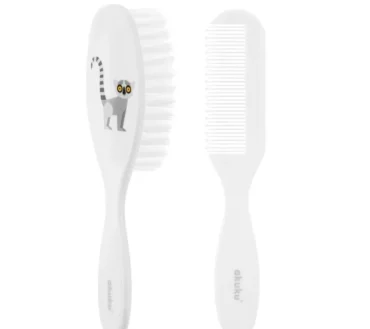 Set pieptăn și perie Akuku A0082 Lemur – peri moi, antistatici, pentru bebeluși
