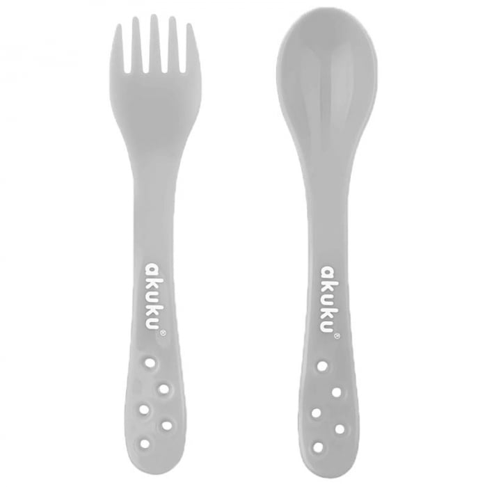 Set 2 piese lingură și furculiță Akuku A0073 – fără BPA, 9 luni+ - imagine 4