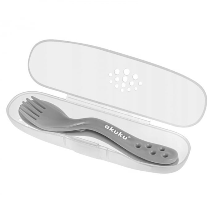 Set 2 piese lingură și furculiță Akuku A0073 – fără BPA, 9 luni+ - imagine 6