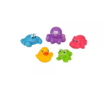 Set 5 jucării de baie Akuku A0363 Multicolor – sigure, colorate, fără BPA